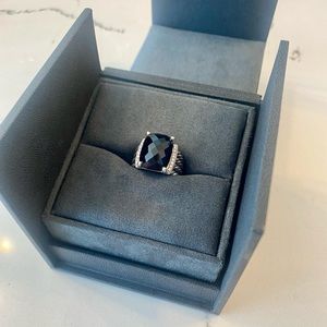 David Yurman Size 8 Wheaton Ring Black Onyx & Diamonds